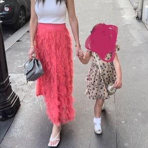 Anthropologie coral skirt